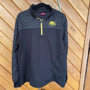 Iowa Hawkeyes Black and Gold Quarter-Zip Pull-Over Fleece